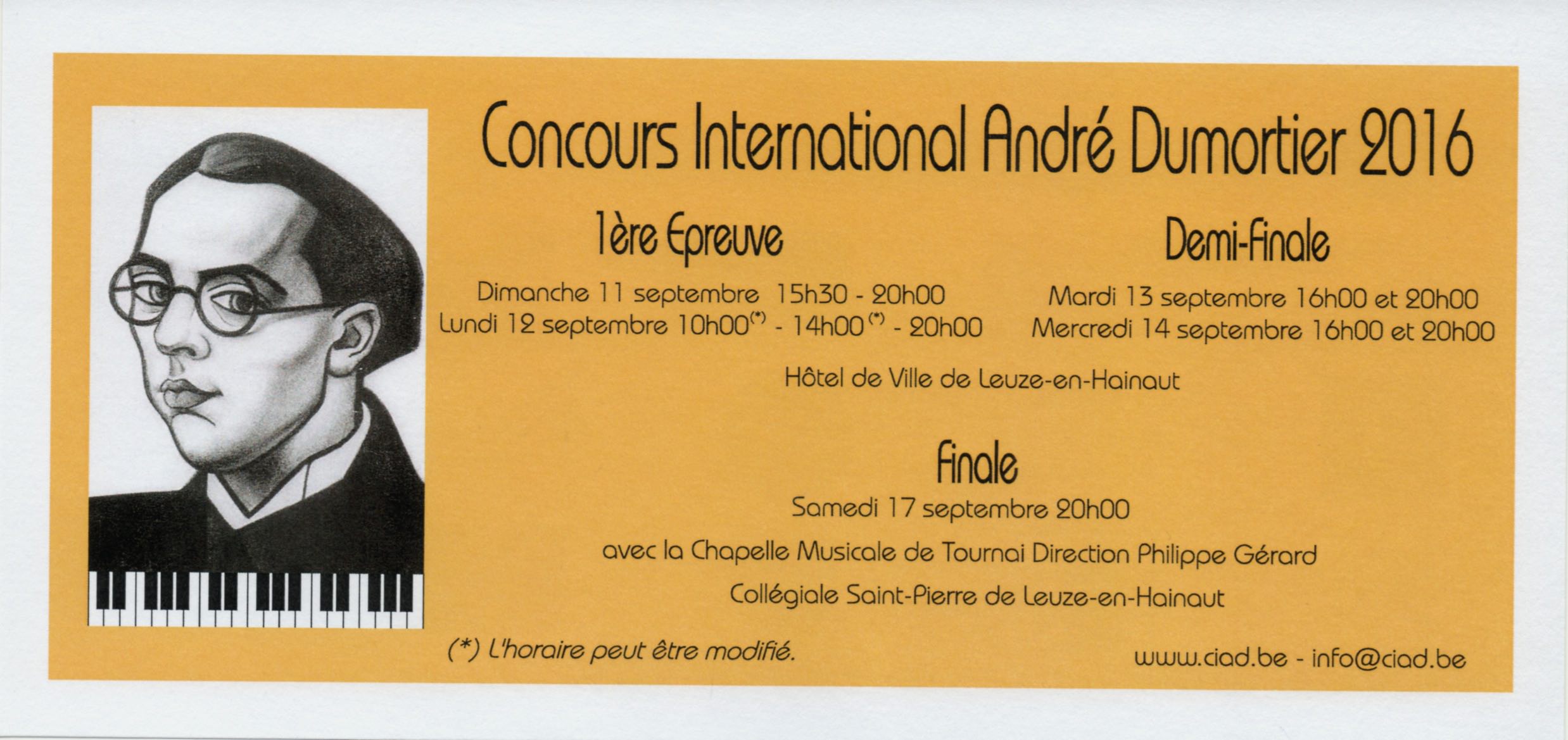 Concours international de piano Andr Dumortier 2016
